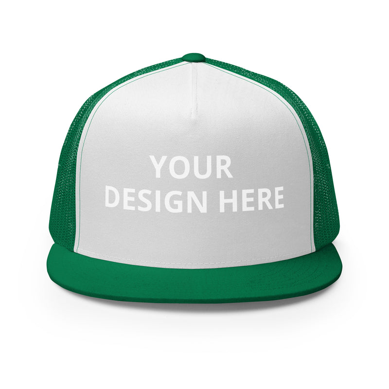 Customized Five Panel Trucker Cap - Trendy Urban Unisex Snapback Hat - Personalized Name Logo Hat