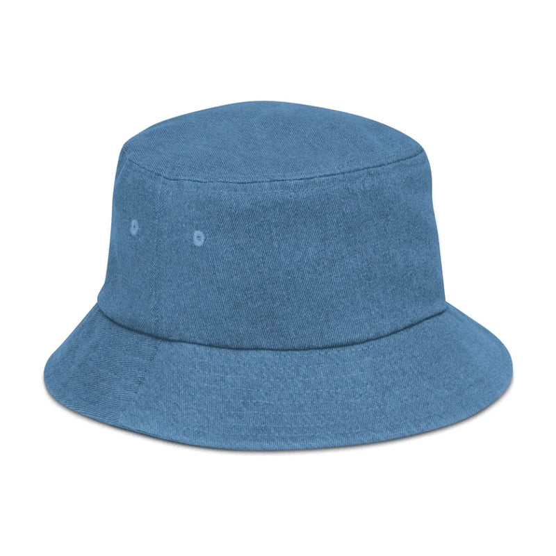 Denim Bucket Hat - Unisex Classic Urban Wear - Personalized Name Logo Floppy Hat