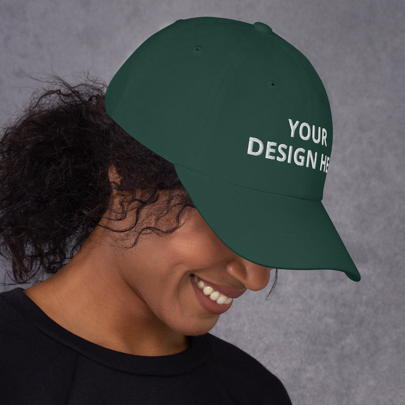 Customized Dad Hat - Curved Brim Baseball Cap - Unisex Style Sports Cap - Fashionable Athletic Wear