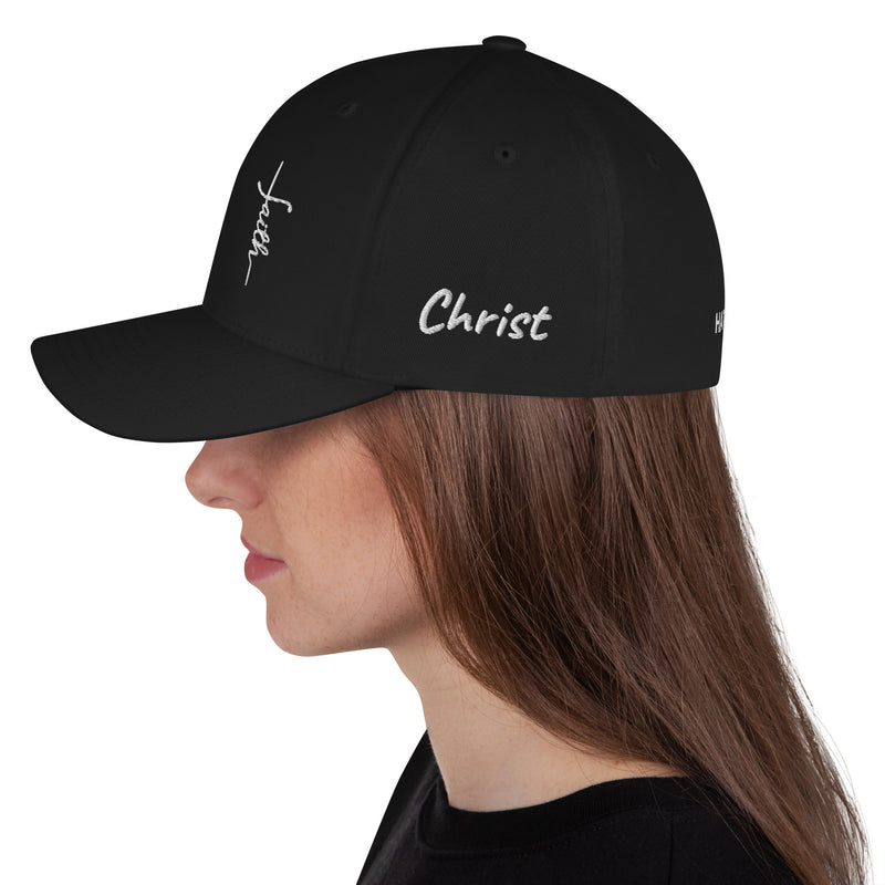 Structured Closed Back Cap - Christian Faith Design - Fashionable Urban Street Wear - Unisex Athletic Wear