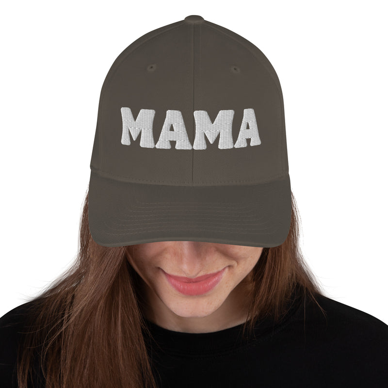 Structured Closed Back Cap - Mama Needs Wine Design - Fashionable Urban Street Wear - Unisex Athletic Wear