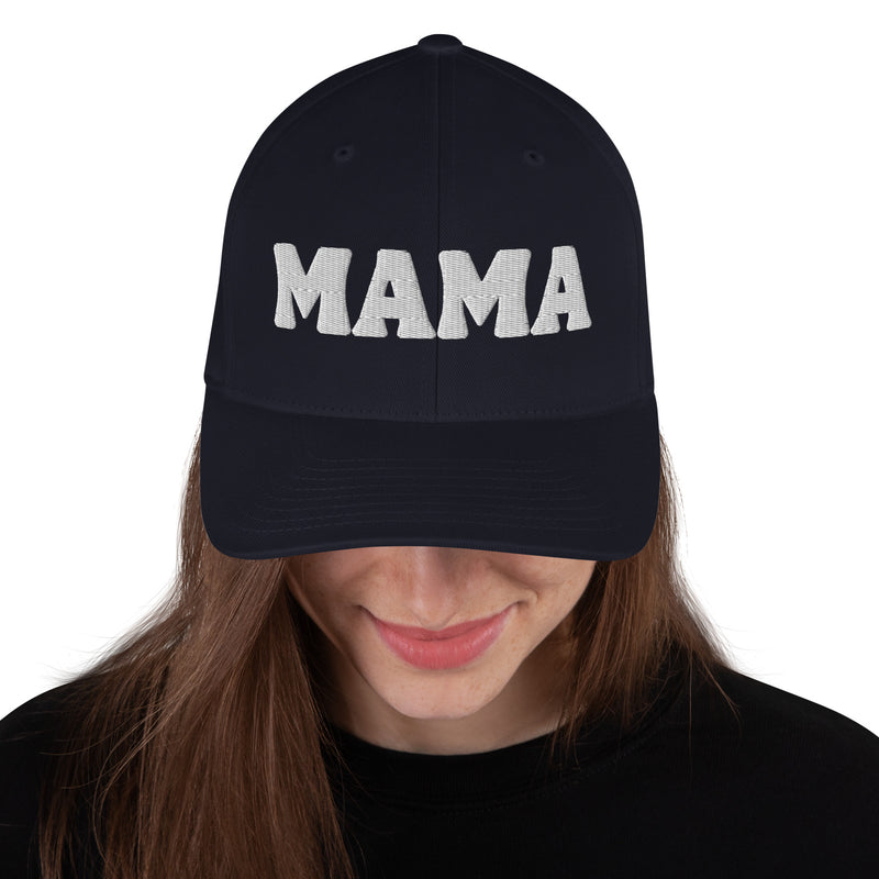 Structured Closed Back Cap - Mama Needs Wine Design - Fashionable Urban Street Wear - Unisex Athletic Wear