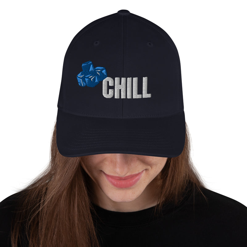 Structured Closed Back Cap - Chill Free Mentality Design - Fashionable Urban Street Wear - Unisex Athletic Wear