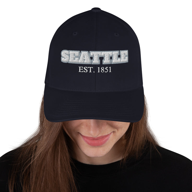 Structured Twill Knitted Cap - Seattle Design - Fashionable Urban Street Wear - Unisex Athletic Wear