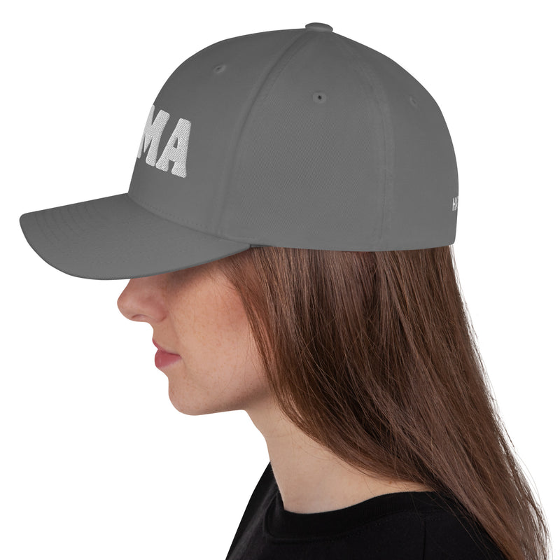 Structured Closed Back Cap - Mama Needs Wine Design - Fashionable Urban Street Wear - Unisex Athletic Wear