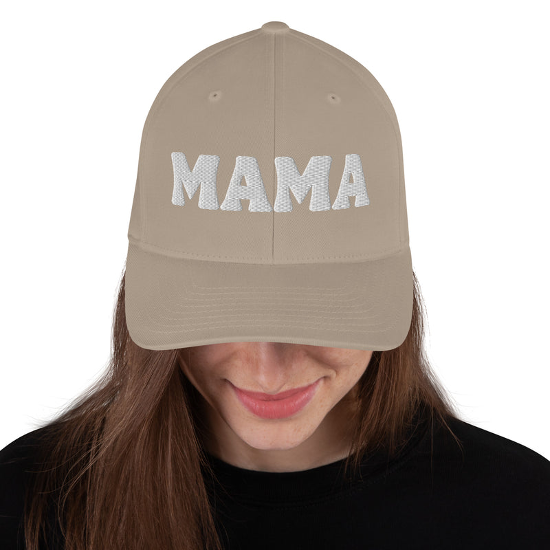 Structured Closed Back Cap - Mama Needs Wine Design - Fashionable Urban Street Wear - Unisex Athletic Wear