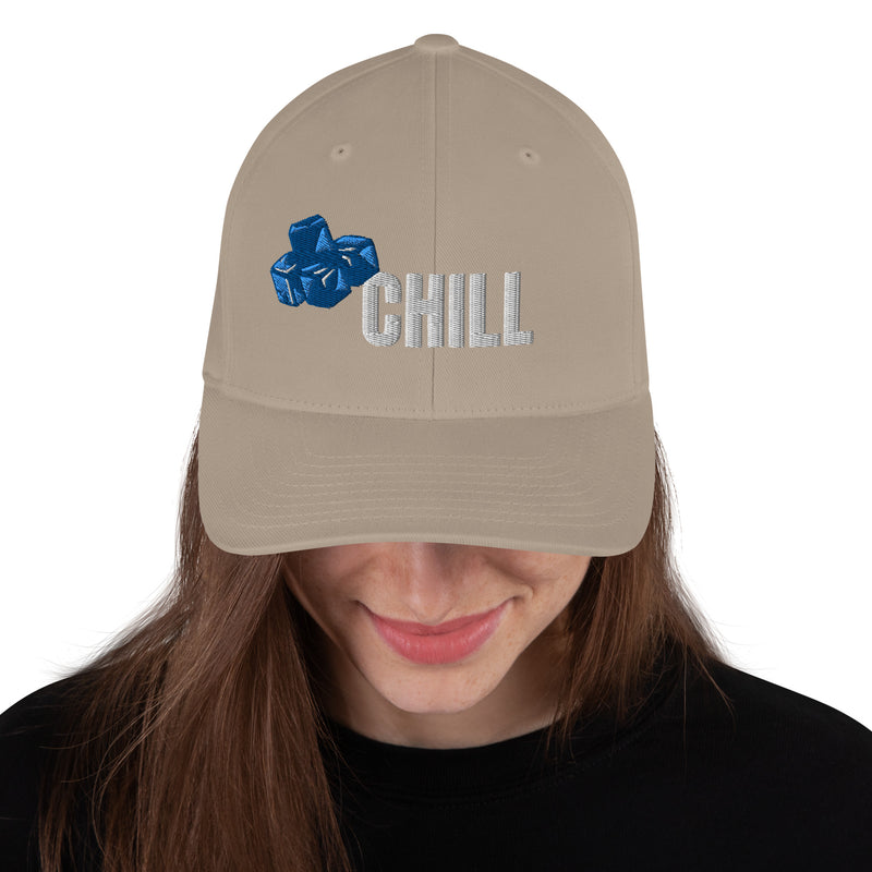 Structured Closed Back Cap - Chill Free Mentality Design - Fashionable Urban Street Wear - Unisex Athletic Wear