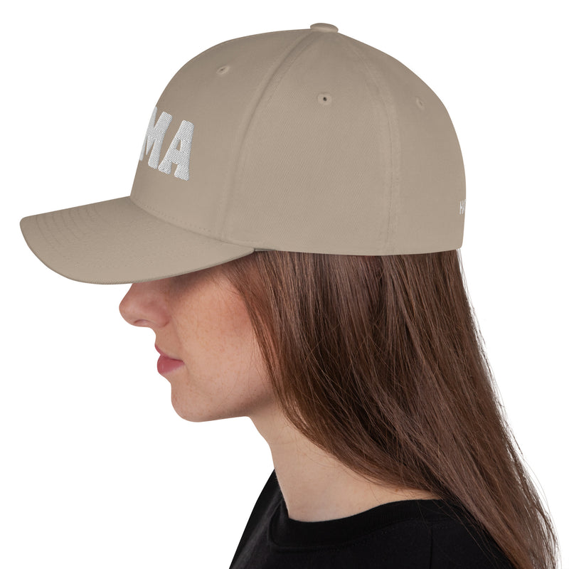 Structured Closed Back Cap - Mama Needs Wine Design - Fashionable Urban Street Wear - Unisex Athletic Wear