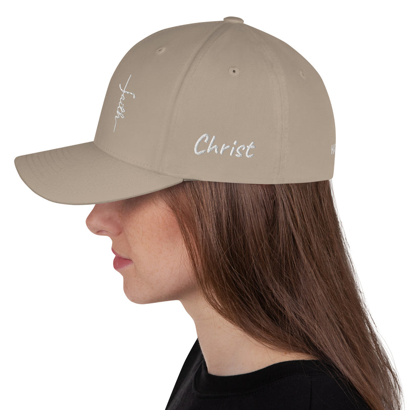 Structured Closed Back Cap - Christian Faith Design - Fashionable Urban Street Wear - Unisex Athletic Wear