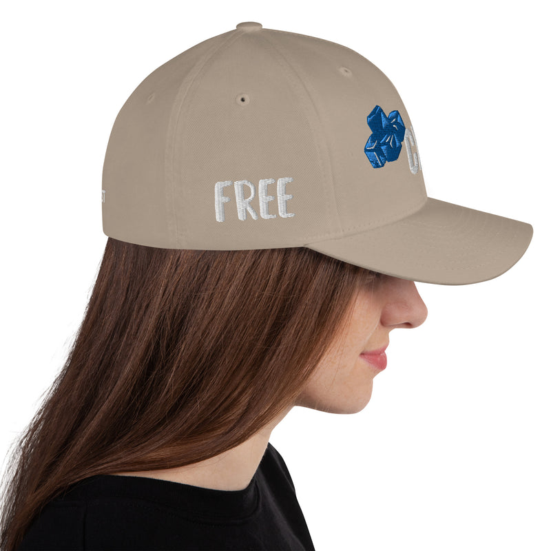 Structured Closed Back Cap - Chill Free Mentality Design - Fashionable Urban Street Wear - Unisex Athletic Wear