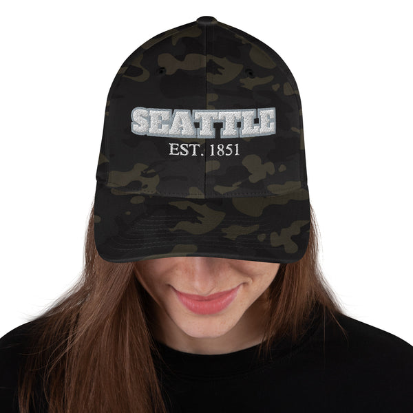 Structured Twill Knitted Cap - Seattle Design - Fashionable Urban Street Wear - Unisex Athletic Wear