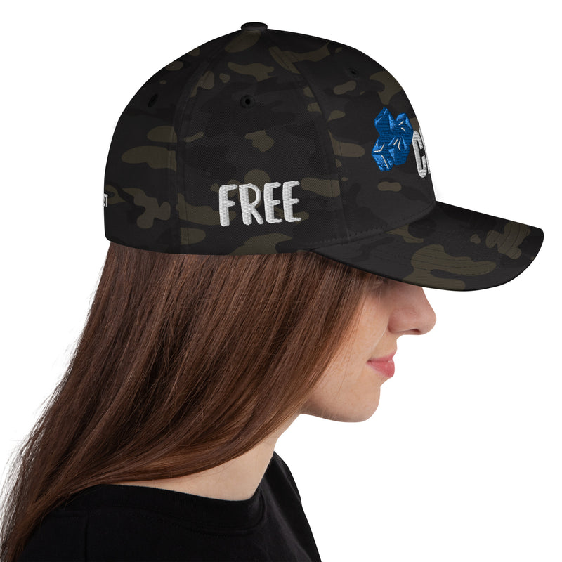 Structured Closed Back Cap - Chill Free Mentality Design - Fashionable Urban Street Wear - Unisex Athletic Wear