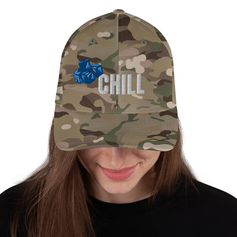 Structured Closed Back Cap - Chill Free Mentality Design - Fashionable Urban Street Wear - Unisex Athletic Wear