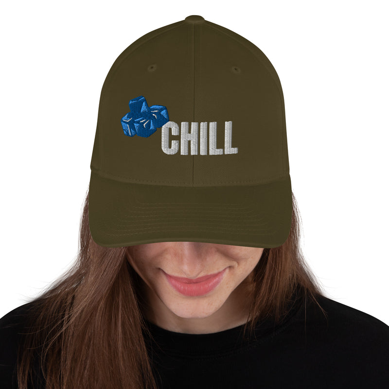 Structured Closed Back Cap - Chill Free Mentality Design - Fashionable Urban Street Wear - Unisex Athletic Wear