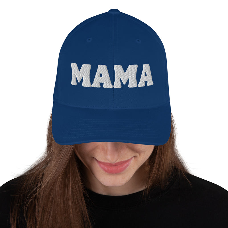 Structured Closed Back Cap - Mama Needs Wine Design - Fashionable Urban Street Wear - Unisex Athletic Wear