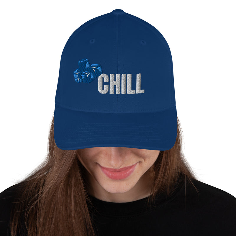 Structured Closed Back Cap - Chill Free Mentality Design - Fashionable Urban Street Wear - Unisex Athletic Wear