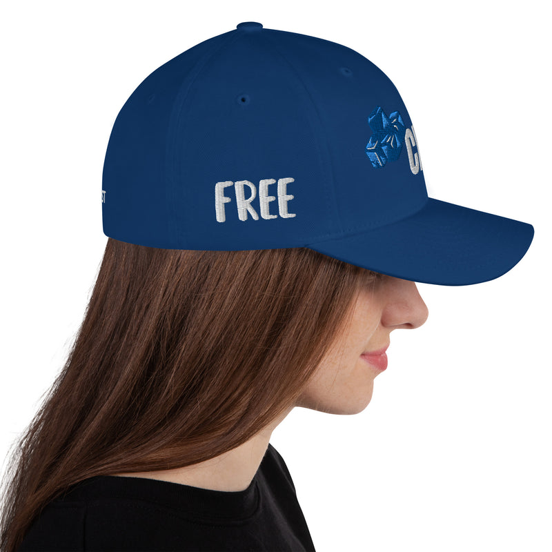 Structured Closed Back Cap - Chill Free Mentality Design - Fashionable Urban Street Wear - Unisex Athletic Wear