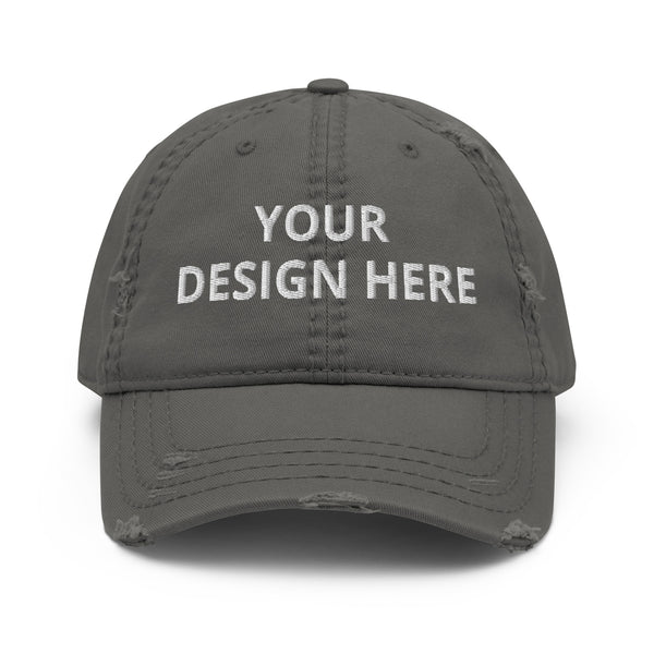 Custom Distressed Baseball Cap - Unisex Designer Athletic Hat - Comfortable Street Wear - Worn Dad Hat