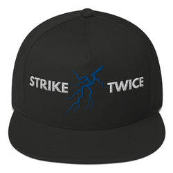 SnapBack Flat Bill Cap - Lightning Strike Design - Fashionable Urban Street Wear - Unisex Athletic Wear