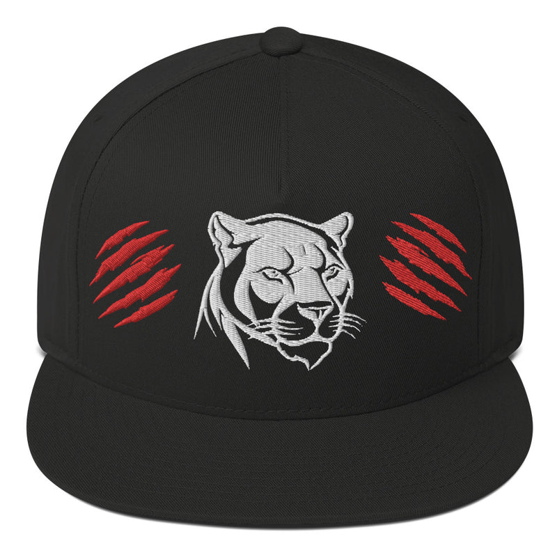 SnapBack Flat Bill Cap - Panther Scratch Design - Fashionable Urban Street Wear - Unisex Athletic Wear