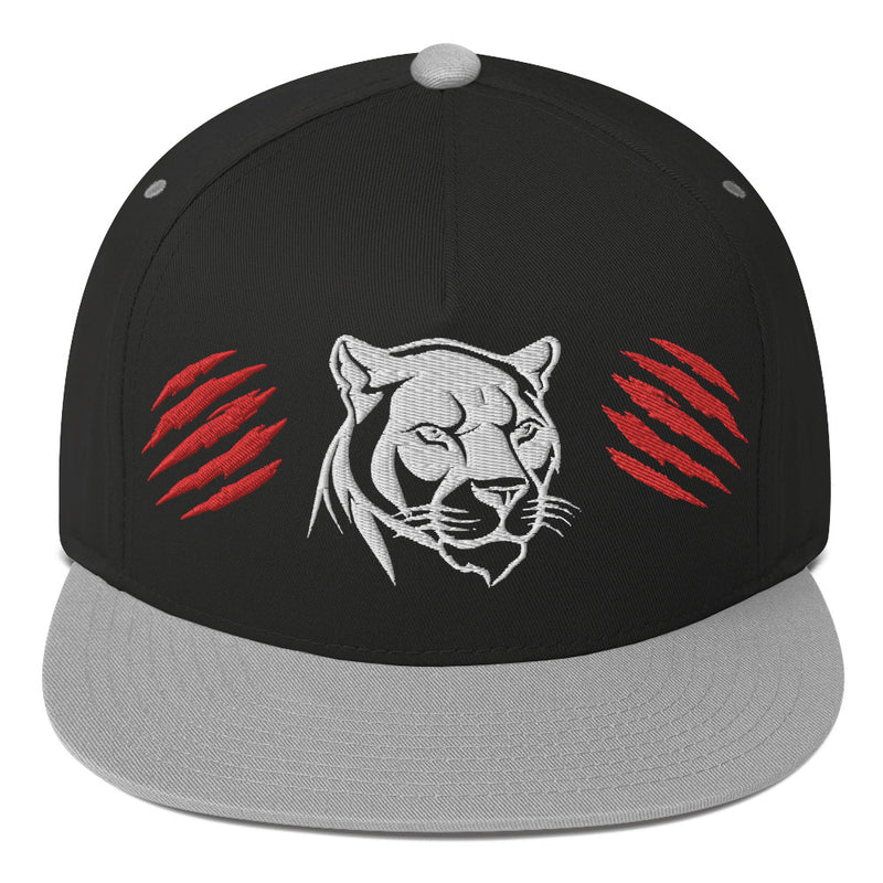 SnapBack Flat Bill Cap - Panther Scratch Design - Fashionable Urban Street Wear - Unisex Athletic Wear