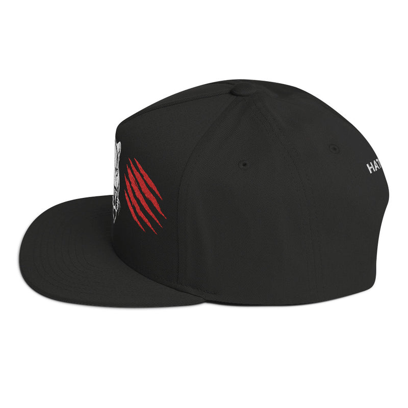 SnapBack Flat Bill Cap - Panther Scratch Design - Fashionable Urban Street Wear - Unisex Athletic Wear