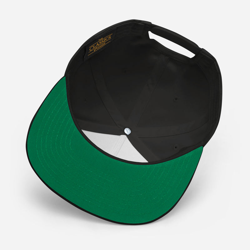 SnapBack Flat Bill Cap - Weed Leaf Design - Fashionable Urban Street Wear - Unisex Athletic Wear