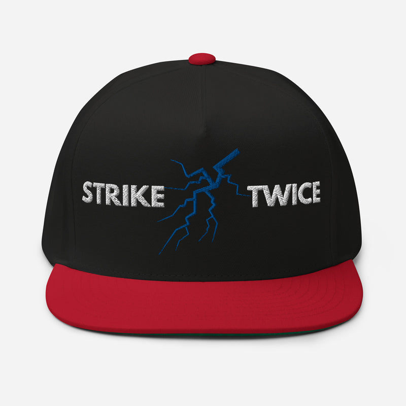 SnapBack Flat Bill Cap - Lightning Strike Design - Fashionable Urban Street Wear - Unisex Athletic Wear