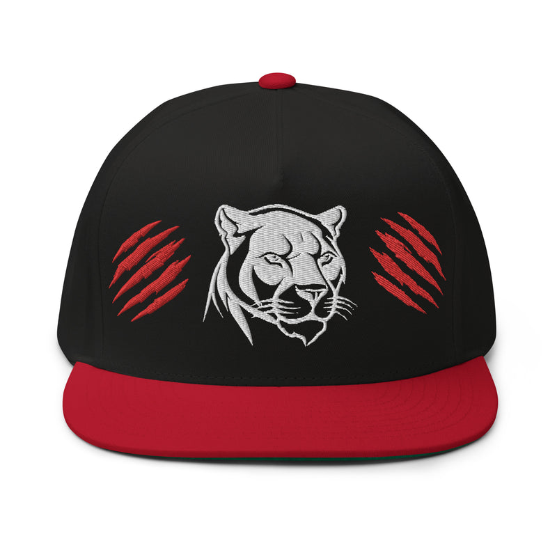 SnapBack Flat Bill Cap - Panther Scratch Design - Fashionable Urban Street Wear - Unisex Athletic Wear