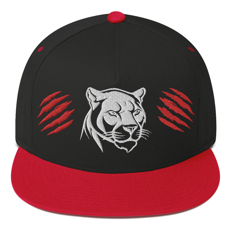 SnapBack Flat Bill Cap - Panther Scratch Design - Fashionable Urban Street Wear - Unisex Athletic Wear