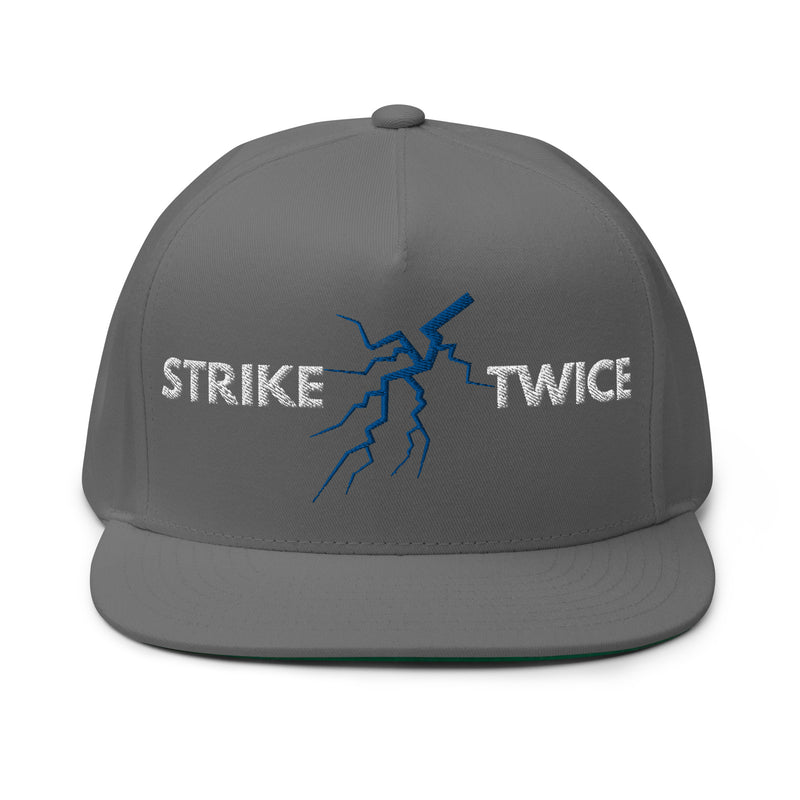 SnapBack Flat Bill Cap - Lightning Strike Design - Fashionable Urban Street Wear - Unisex Athletic Wear