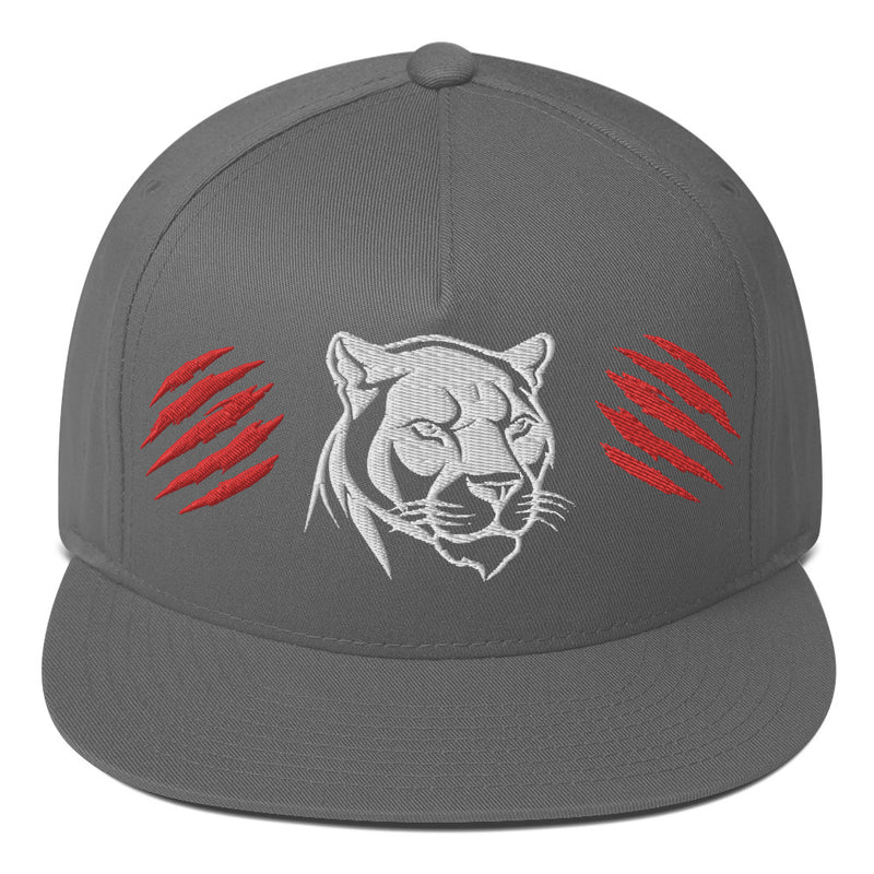 SnapBack Flat Bill Cap - Panther Scratch Design - Fashionable Urban Street Wear - Unisex Athletic Wear