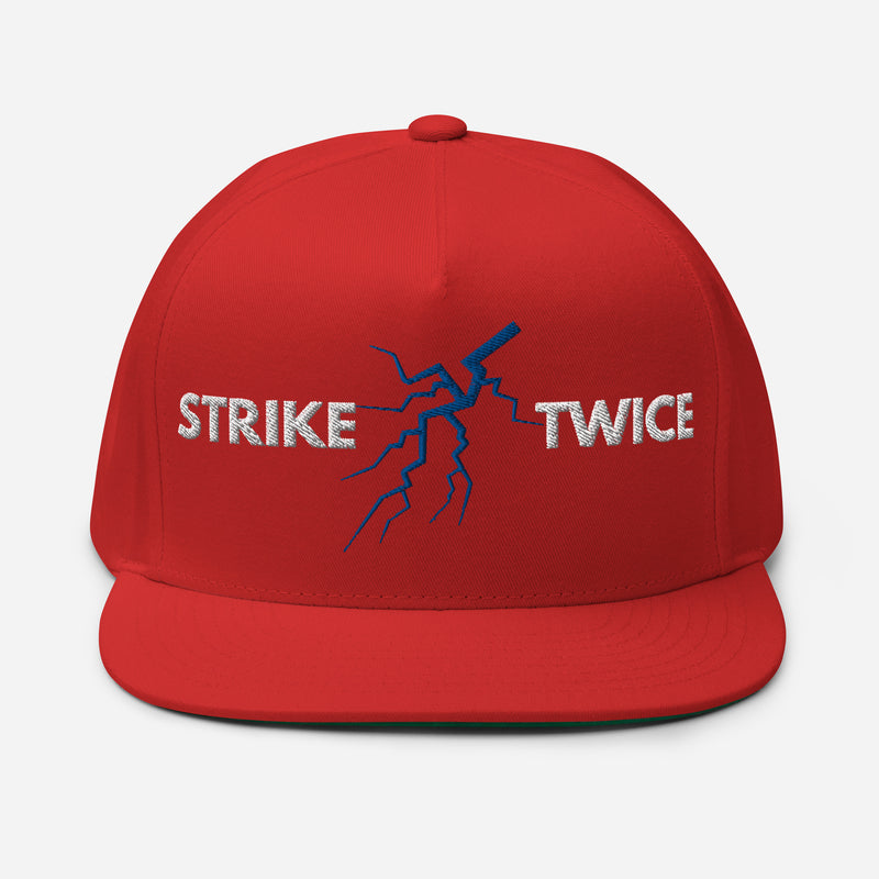 SnapBack Flat Bill Cap - Lightning Strike Design - Fashionable Urban Street Wear - Unisex Athletic Wear