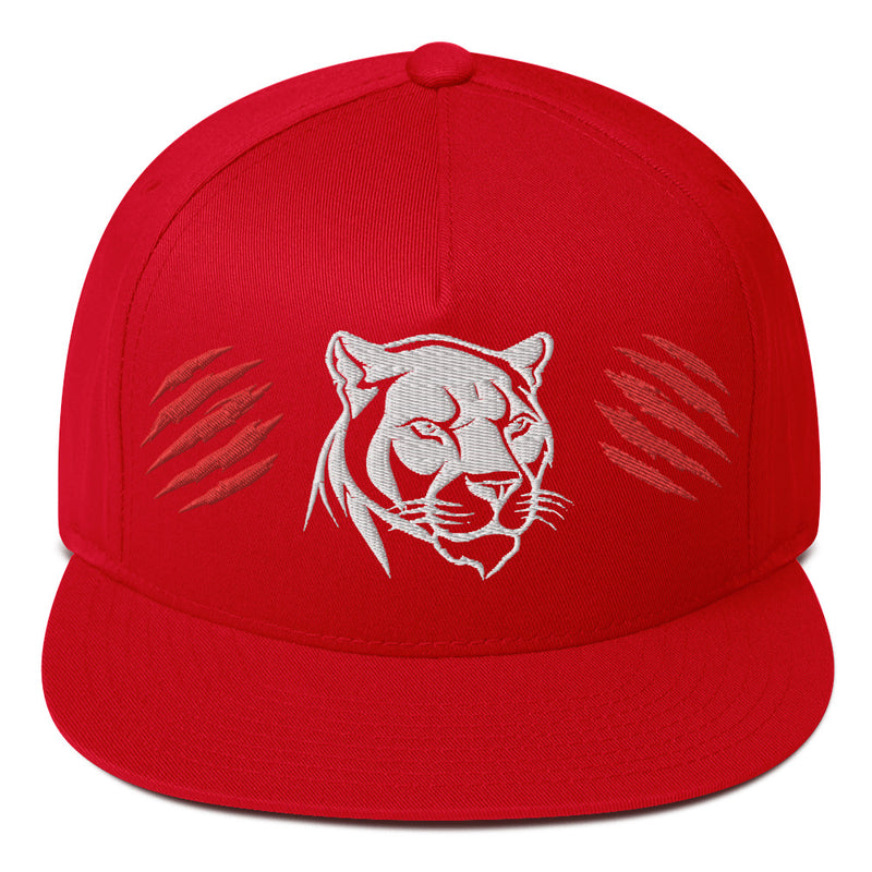 SnapBack Flat Bill Cap - Panther Scratch Design - Fashionable Urban Street Wear - Unisex Athletic Wear