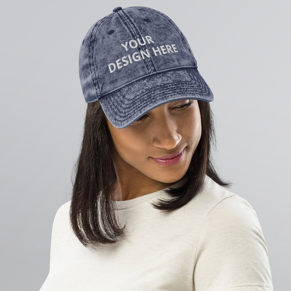 Custom Cotton Twill Cap - Denim Baseball Cap - Fashionable Unisex Athletic Wear - Personalized Name Hat