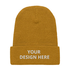 Customized Waffle Style Beanie - Cold Weather Hat - Toboggan for Outdoor Activities - Personalized Ski Cap